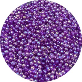 1500 Pcs 4mm Acrylic Round Beads AB Colors Round Spacer Beads for Earring Bracelet Necklace Key Chains Jewelry DIY Craft Making (Dark Purple AB)