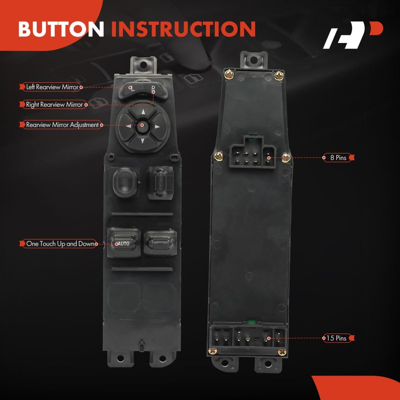 A-Premium - Driver Side Master Power Window Switch - Compatible