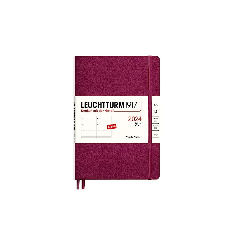 LEUCHTTURM1917 367658 Weekly Diary Softcover Medium (A5) 2024 12 Months