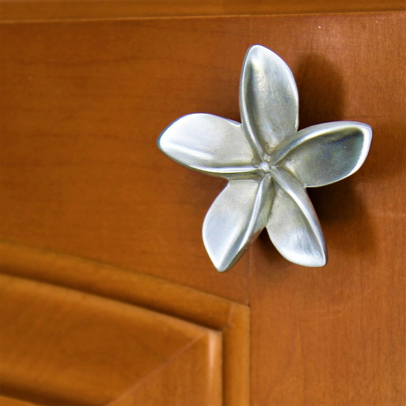 Costello Coastal - Plumeria Cabinet Knobs 2-Pack (Small)| Frangipani Flower