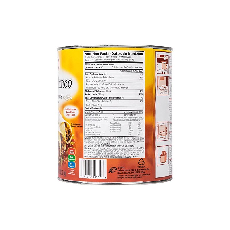 Muy Fresco Queso Blanco Mild White Cheese Sauce #10 Can
