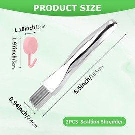 Shred Silk The Knife, 2024 New Stainless Steel Chopped Green Onion Knife, Kitchen Slicing Tool Cutter, Quickly Make Fruit and Vegetable Salad Home Multifunctional Food Slicer Gadgets(2pcs)