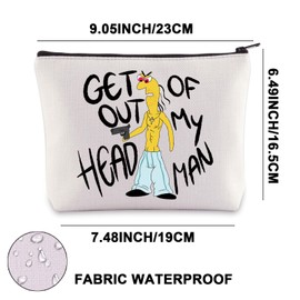 DJ Spit Makeup Bag DJ Spit Gifts Get Out of My Head Smiling Cartoon TV Show Gifts DJ Spit Merch, Get Out Mb Uk