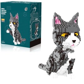 GaoDeBuChou Cat Micro Building Block Set,1300 Pieces Animals Mini Bricks kit,Birthday Gifts for Adults and 14+Teens