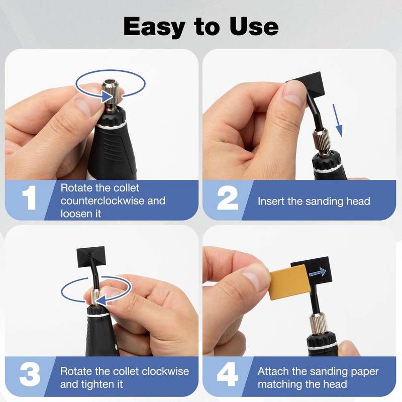 SHALL Mini Pen Sander, 12V Electric Reciprocating Sander with 4