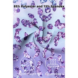 Zaclotre Girls Gymnastics Leotards Hollow Back Sleeveless Ballet Dance Leotards Kids Activewear Purple Leopard 12-13Y