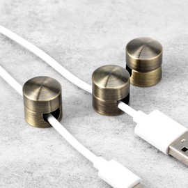 Yuanchu 3 Sets Swag Hook for Chandelier Ceiling Lights Cable, Anchors Desk Adhesive Phone Charger Holders for Cords Cord Management Clips Adjustable Wire Organizers Nightstand Office(Bronze)