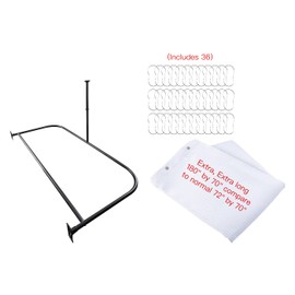 Utopia Alley Adjustable 72-Inch Double Shower Curtain Rods - Rust-Proof Aluminum with Rubber End Cap,Includes Shower liner and shower hook (Black)