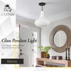 CATINER 11" Milk White Glass Pendant Light, Blown Glass Hanging