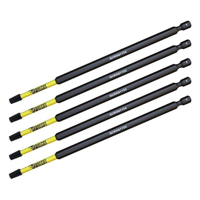 5 x SabreCut SCRSQ1152_5 152mm SQ1 Square Magnetic Impact Screwdriver