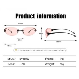 Palarado Rimless Butterfly Y2k Sunglasses for Women Men Cute Small Clear Frameless Tinted Lens Fashion Shades (Silver Frame/Black Lens)
