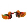 DMtse Feng Shui Wooden One Pair Mandarin Ducks for Love