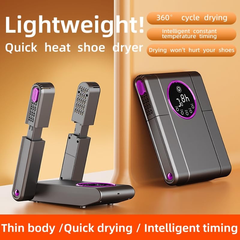 Electric Boot Dryer with LCD Display, Dual Adjustable Arms, Timer