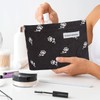 MOTIBACK Makeup Bag, Rose Black Canvas Cosmetic Bags, Makeup Pouch