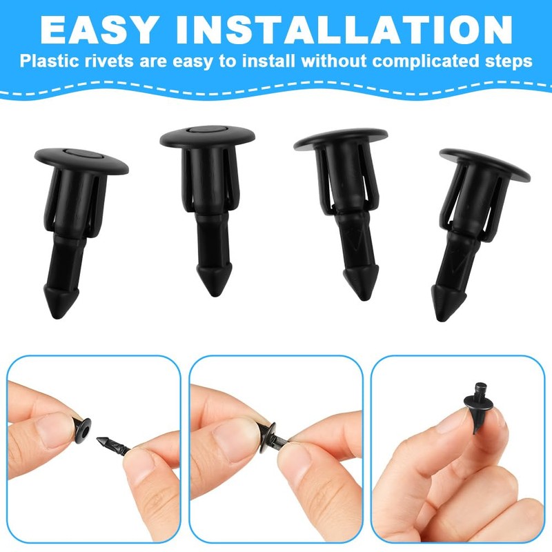 Adiwo Plastic Rivet Fasteners, 60 PCS Car Body Retainer Clips