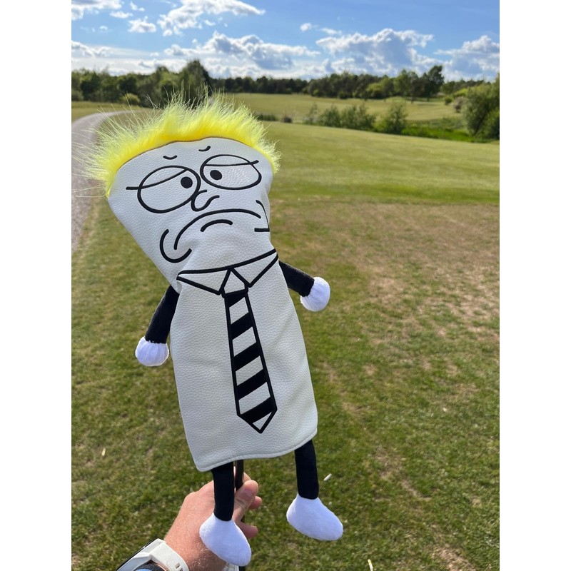 Grumpy Cartoon Character Golf Driver Headcover – PU Leather |