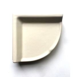 Squarefeet Depot Corner Shower Shelf Almond Ceramic Thinset Mount 8-3/4" x 2-5/8" (THINSET OR Adhesive Mount, NO Need for Hardware)