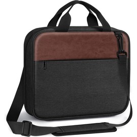 Extra Large Bible Cover, Carrying Book Case Church Bag Bible Protective with Detachable Shoulder Strap & Zippered Pocket, Gift for Men Women, Black & Brown - Color: Black & Brown