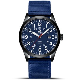 LN LENQIN Mens Watches Military Watch Analog Quartz Watches for Men Waterproof Wrist Watches with Date Nylon Band Army Tactical Sports Watch