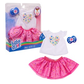 Baby Alive Single Outfit Set and Accessories, White Tee Pink Tutu, Fits Most 12" - 14" Dolls, Kids Toys for Ages 3 Up by Just Play