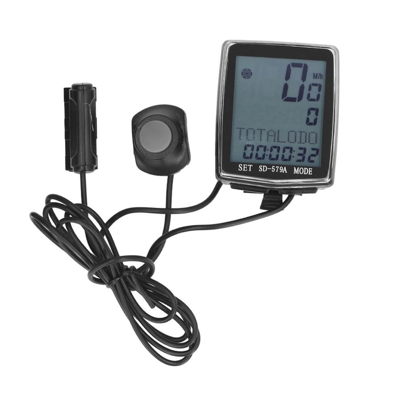 Bike Computer Wired Waterproof Bicycle Odometer Speedometer with Backlight Display
