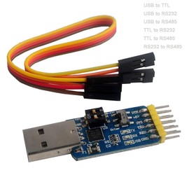 DIYmalls CP2102 USB to TTL Serial Adapter Module USB to RS485 232, TTL to RS232 485, RS232 to 485 + 6Pin Cable F/F for Arduino Nextion Display SIM7000A Board