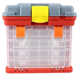 BIN BUDDY Heavy Duty Plastic Storage Box | 4 Divided Drawers with Large Top Compartment | Clear Plastic Drawers with Removable Dividers | Durable and Versatile Organizer