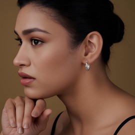 LeCalla 925 Sterling Silver Classic Twisted Hoop Earrings | Double Hoop Earrings | Twisted Click-Top Earring Hoops for Women - 20MM