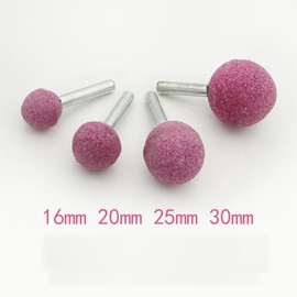 10PCS Ball Grinding Bit 6mm x 25mm Mounted Points Grinding Wheel Head Chrome Corundum Sphere Rotary Burrs for Ceramic Stone Metal DIY Sanding (Pink)