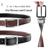 MILORDE Men’s Reversible Leather Belt for Casual Golf Dress Pants