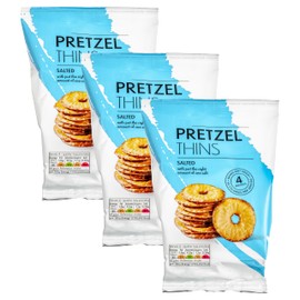 Premium Sea Salted Pretzel Thins, Baked Not Fried, 240g (3 x 80g Bags)