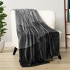 PAVILIA Black Ombre Fleece Throw Blanket for Couch, Soft Flannel