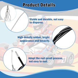 Solaradgy 2sets 75in Go Kart Throttle Cable Kit for 150cc, 125cc, 110cc, 90cc Go Kart Mini Bike, Scooter, Lawn Mower, Heavy-Duty Universal Throttle Cable with Brake Pedal Return Springs Cable Stop Tie