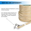 MARINE SYSTEM Made 3/8 Inch 100FT 150FT Gold/White Nylon Anchor