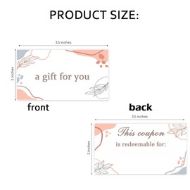 Hodmopli 50 Coupon Cards,3.5"x2" Gift Certificates Redeem Vouchers for Business,Coupons for Mom, Wife,Husband,Business Services Coupon to Offer Customer Rewards