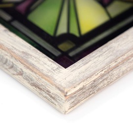 Wild Wings 5386497323 Screech Owl Stained Glass Art, 9-inch Square, 9 inches x 9 inches