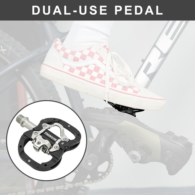 Thinvik Clipless Pedals SPD Compatible Shimano SPD System & Flat