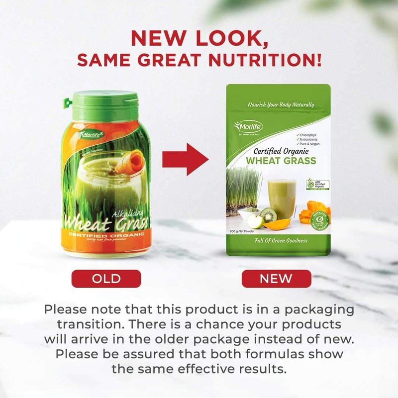 Morlife Wheat Grass Certified Organic Powder 200g
