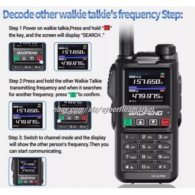 BaoFeng UV18 Pro Max GPS Air Band Walkie Talkie NOAA