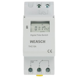 Weasch Timer Switch, THC15A, DC/AC 24V 16Amp, Digital LCD Power Programmable Timer Time Relay Switch, Supports 28 Scheduled Times Daily or Weekly (1)