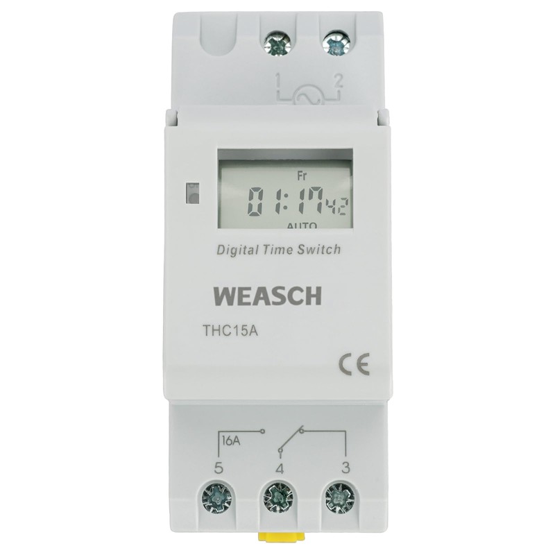 Weasch Timer Switch, THC15A, DC/AC 24V 16Amp, Digital LCD Power