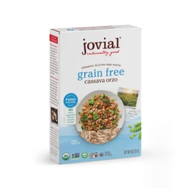 Jovial Grain-Free Cassava Orzo - Gluten Free Orzo Pasta, Cassava Pasta, Paleo Pasta, Grain-Free, 100% Organic Pasta, USDA Certified Organic, Non-GMO, High-Fiber - 8 Oz, 1 Pack