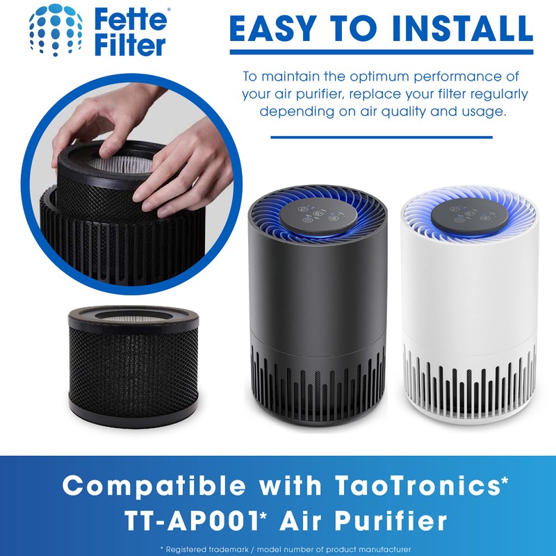 Fette Filter - True HEPA Replacement Filter, Compatible with TaoTronics