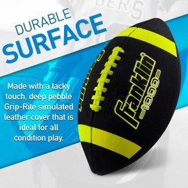 Franklin Sports Junior Size Football - Grip-Rite Youth Footballs - Extra Grip Synthetic Leather Perfect for Kids - 1 Pack Inflated - 12 Pack Deflated with Pump