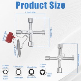 Jeqqinuz Pack of 6 Universal Key Gas Bottle Key Switch Cabinet Key Emergency Service Accessories Triangular Key Hydrant Key Cross Key for Tap