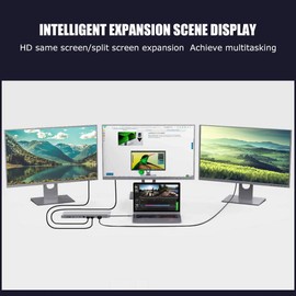 Estación De Acoplamiento Usb C, 12 En 1 Usb C Hub, Monitor Dual Adaptador Universal Docking Station With 2 Tipo C HDMI VGA Gigabit Ethernet, Visualización Extendida Multipuerto USB 3.0 Para Laptop