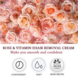 Creme zur Haarentfernung am Körper,Rose Extact Haarentfernungscreme,Sanfte & Nicht Reizende Creme zur Haarentfernung im Gesicht, Schmerzfreie und Lang anhaltende Hair Remover für Beine und Gesicht
