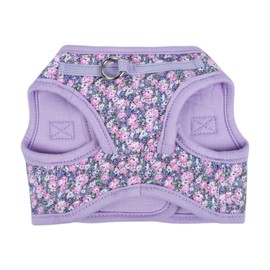 Puppia Kealoha Dog Vest Harness B (Step-in) Fashionable Flower Pattern Spring Summer Harness for Small and Medium Dogs, Violet, Large