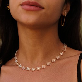 VACRONA Gold Dainty Beaded Choker Necklace 18K Gold Plated Evil Eye Choker Necklace Delicate Long Gold Chain Necklaces Jewelry Gift for Women