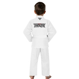 TARKAR Sports IBJJF Ultra Light BJJ Brazilian Jiu Jitsu Gi for Kids with Preshrunk Fabric and Free Belt (White, K000)